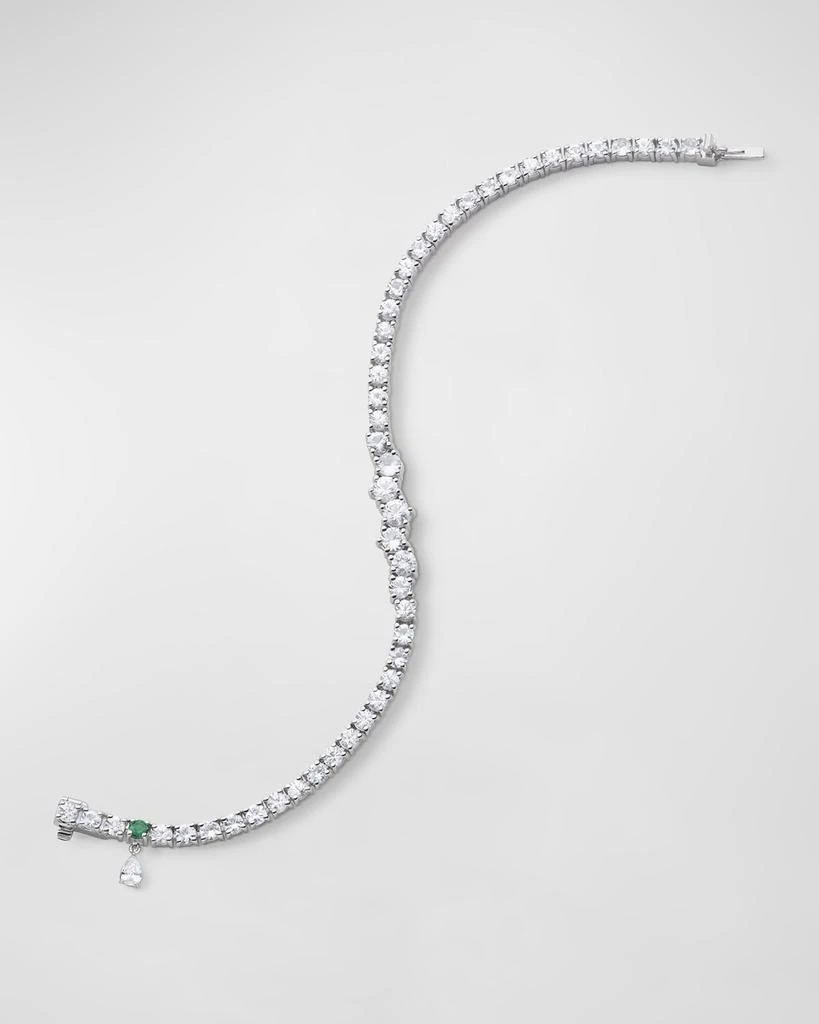 Monica Rich Kosann Sterling Silver Graduated White Sapphire Tennis Bracelet