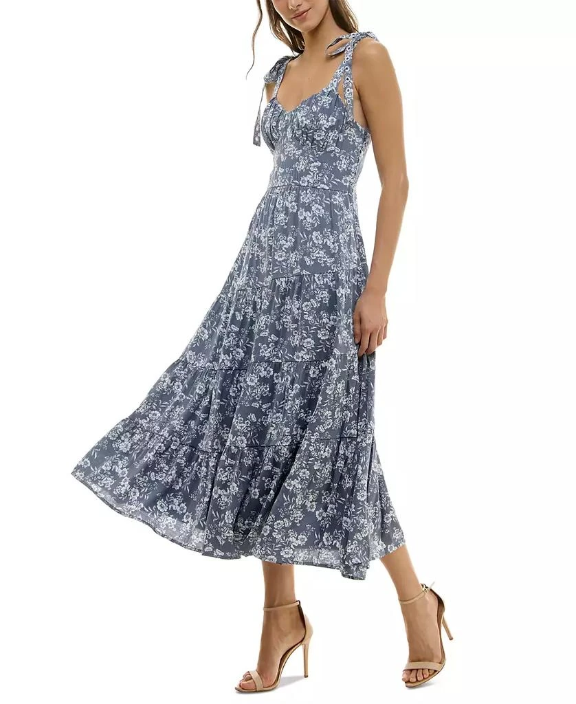 Trixxi Juniors' Sweetheart-Neck Tie-Strap Tiered Dress 5