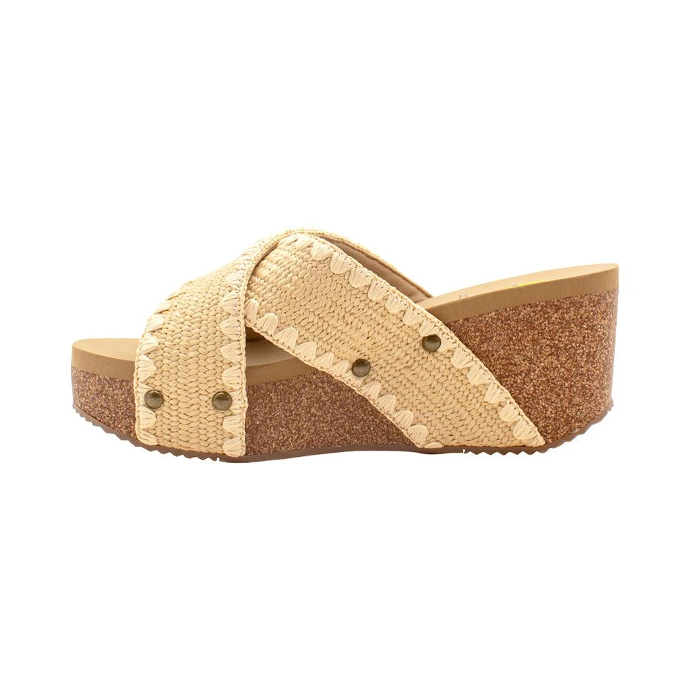 VOLATILE Antigua Raffia Studded Slide Wedge Sandals 3