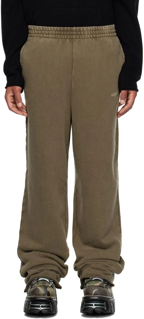 We11done Khaki Embroidered Sweatpants 1