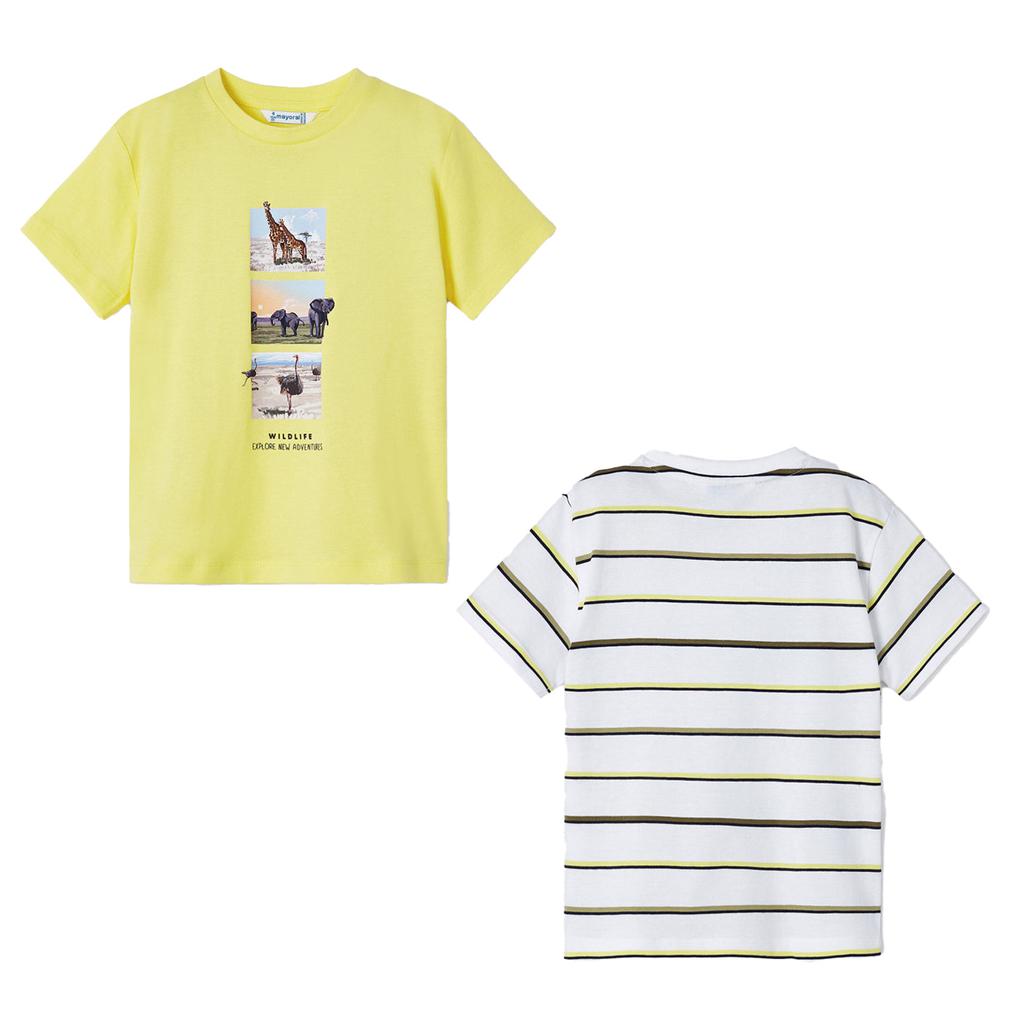 MAYORAL Yellow 2pc Animal Graphic T-Shirt Set