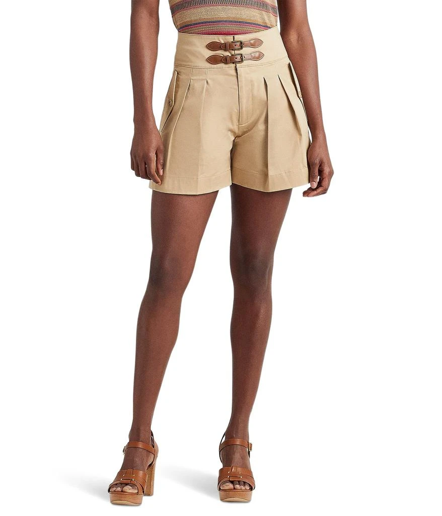 Lauren Ralph Lauren Buckle-Trim Sateen Shorts 1