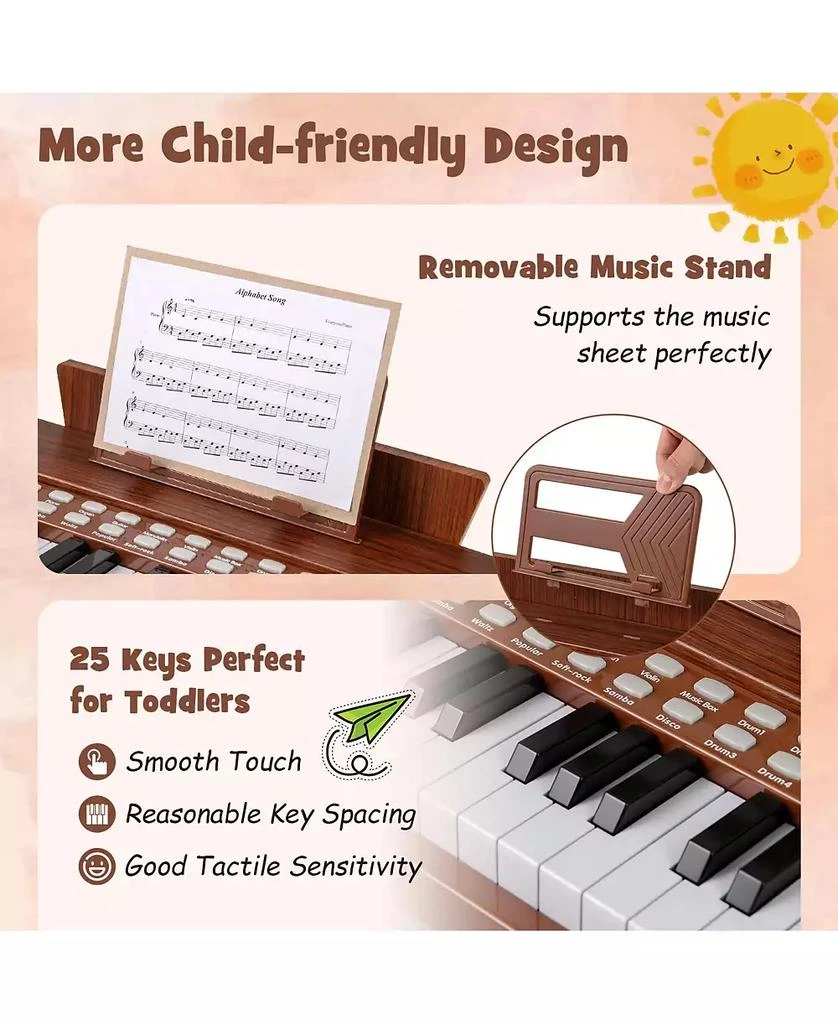 Mecale 25-Key Children
s Piano Keyboard, Adjustable Speed 
Volume for Early Music Education and Fun 6