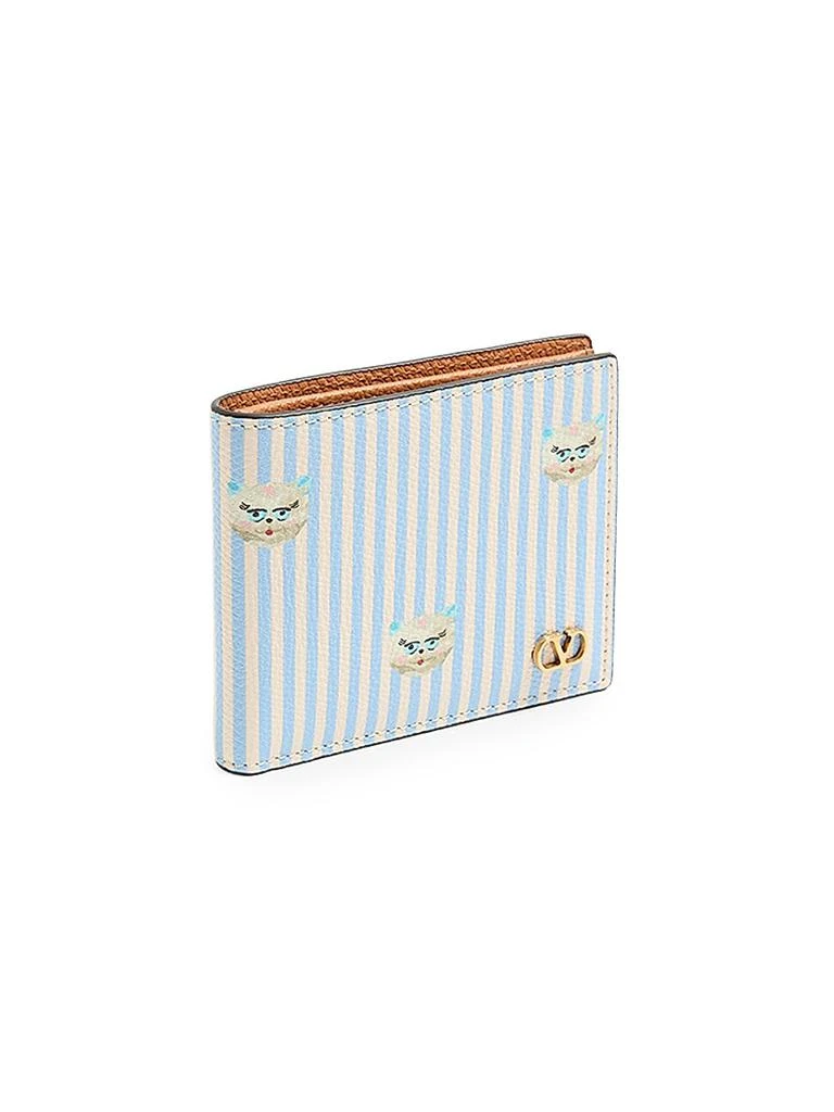 Valentino VLogo Signature Wallet in Grainy Calfskin with Le Chat De La Maison Print 2