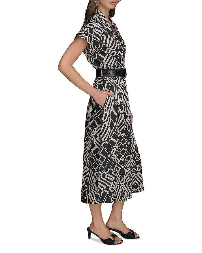 Donna Karan Printed Button Front Midi Dress 4