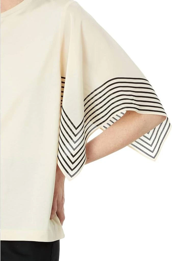 Elliott Lauren Elliott Lauren - Women Stripe Silk Sleeves Tee 3