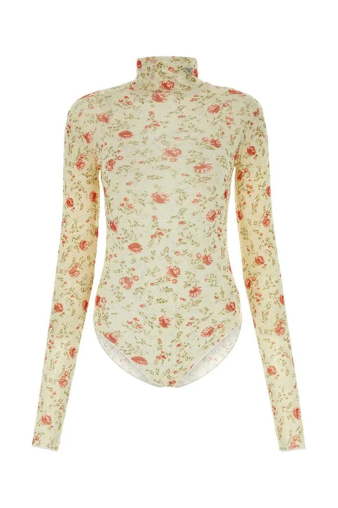 Prada Prada Allover Printed Jersey Bodysuit 1