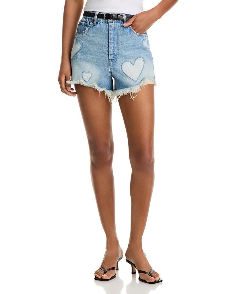 Blank NYC High Rise Reeve Patchwork Denim Shorts in From The Heart 1