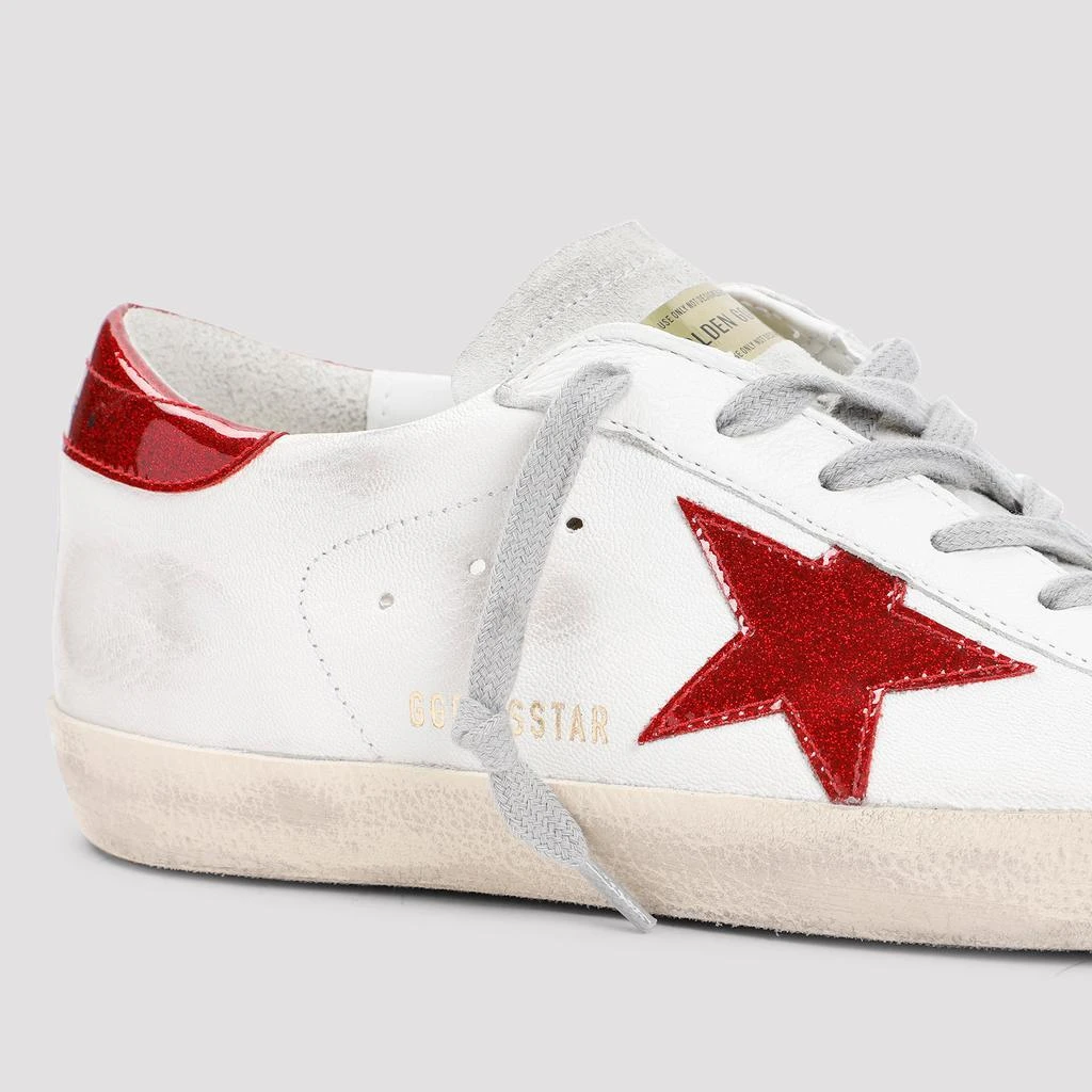 Golden Goose White and Red Superstar Goat Leather Sneakers 6