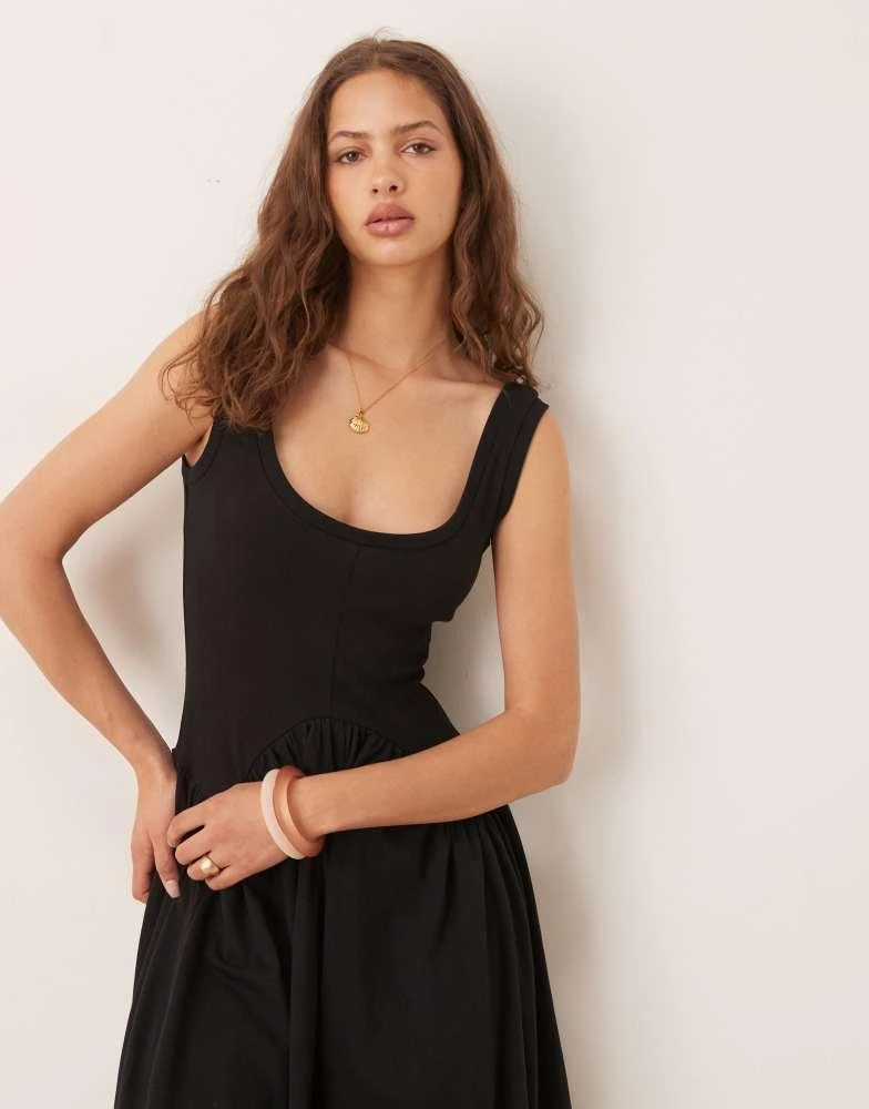 Shop ASOS DESIGN scoop seam detail dropped waist midi dress in black on  Sale at BeyondStyle  Get Lowest price in three month ASOS DESIGN scoop  seam detail dropped waist midi dress