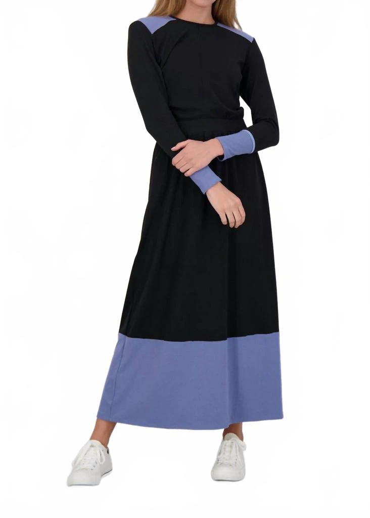 GMH 2-Piece Ribbed Maxi Set In Black/violet