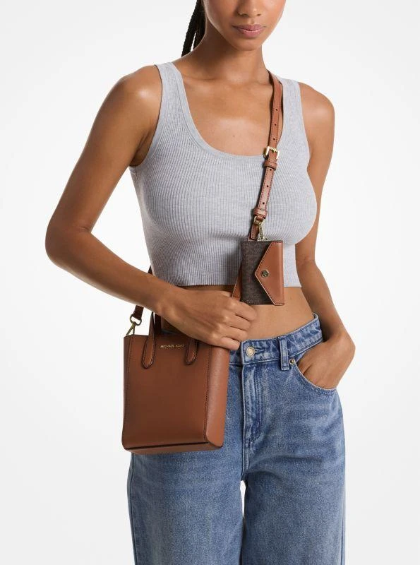 Michael Kors Vincent Extra-Small Saffiano Leather Crossbody Bag With Logo Card Case 3