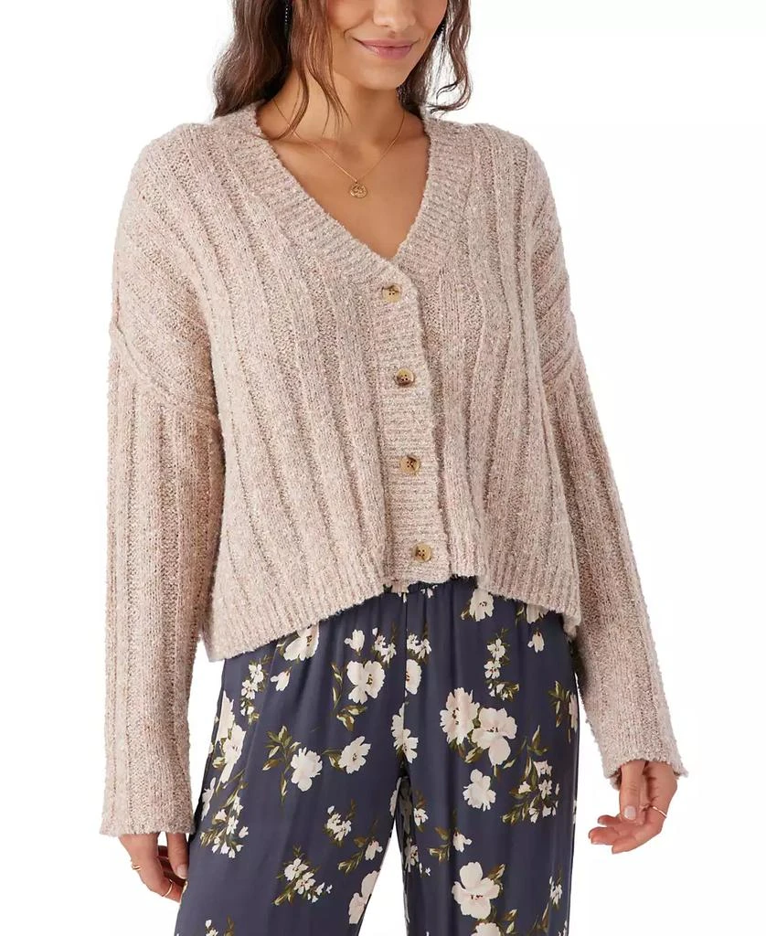 O'Neill Juniors' Ferris V-Neck Ribbed Cardigan Sweater 1