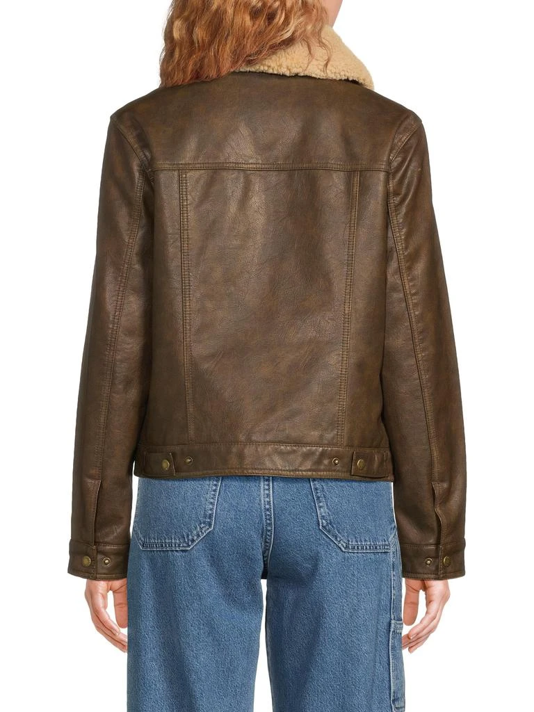 Levi
s Faux Leather
Faux Shearling Trimmed Collar Trucker Jacket 3
