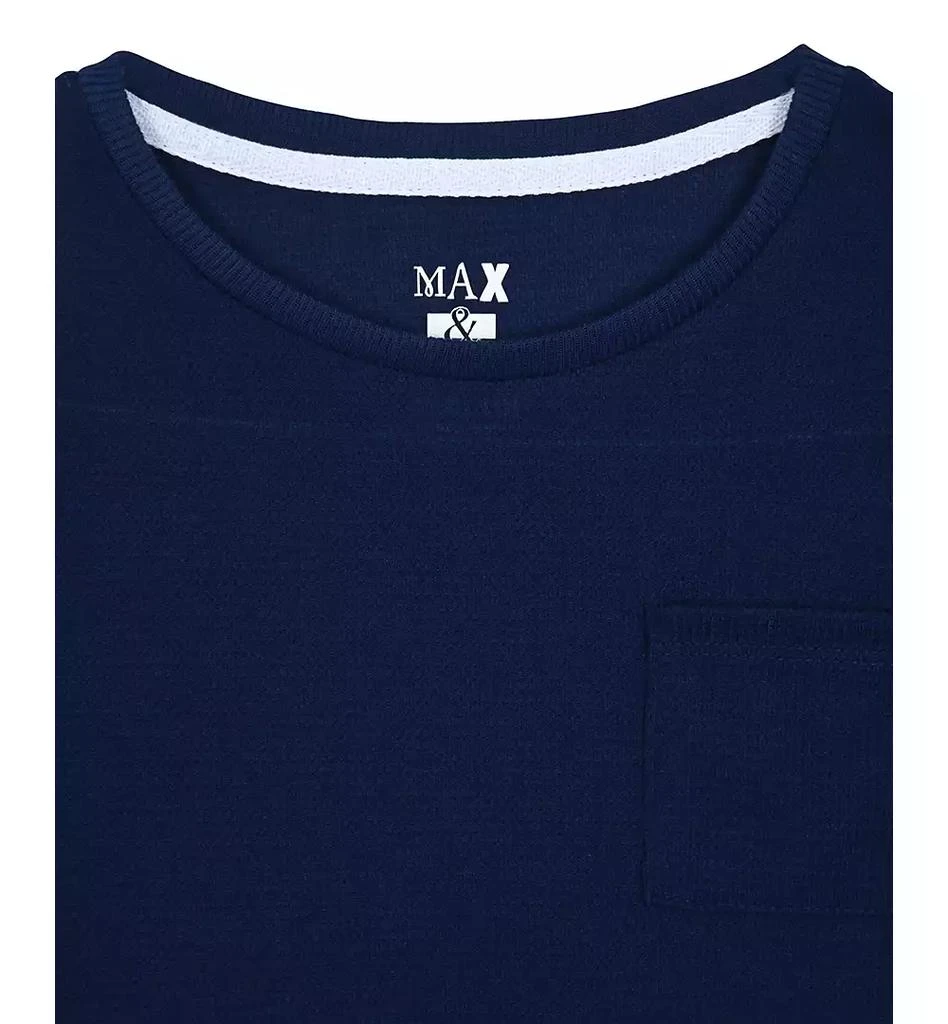 Max & Olivia Big Boys Waffle Thermal Top & Shorts Pajama Set 2