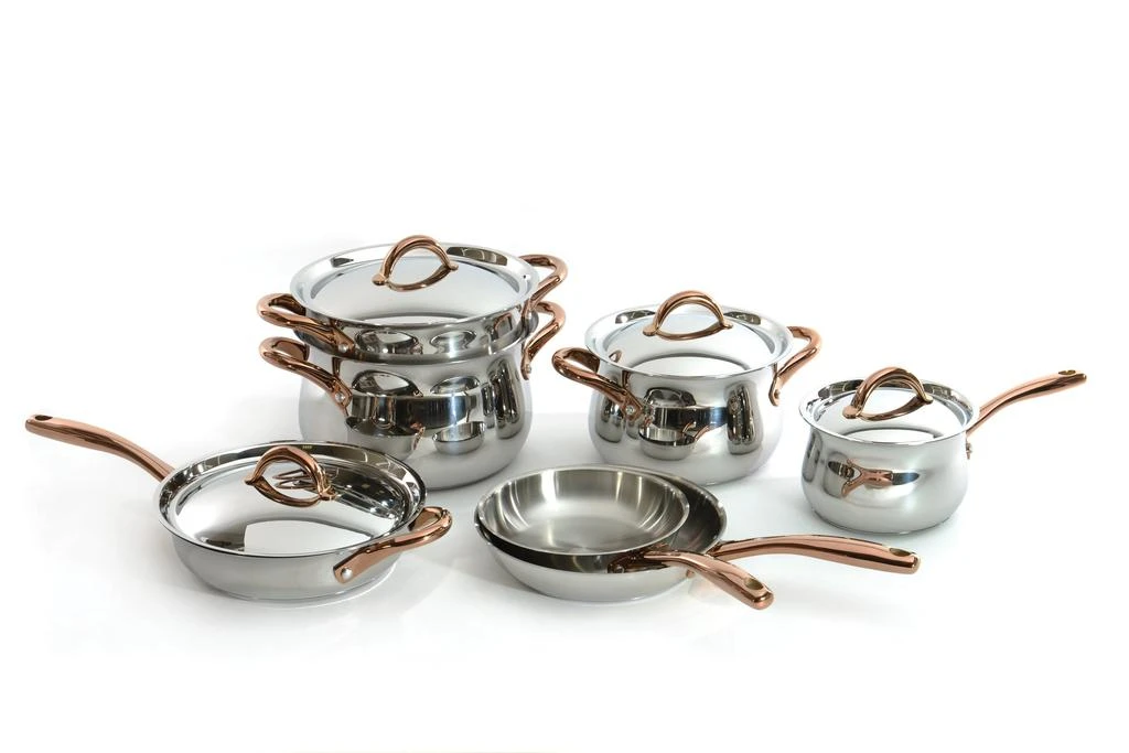 BergHOFF Ouro Gold 11Pc 18/10 Stainless Steel Cookware Set with Stainless Steel Lids 1
