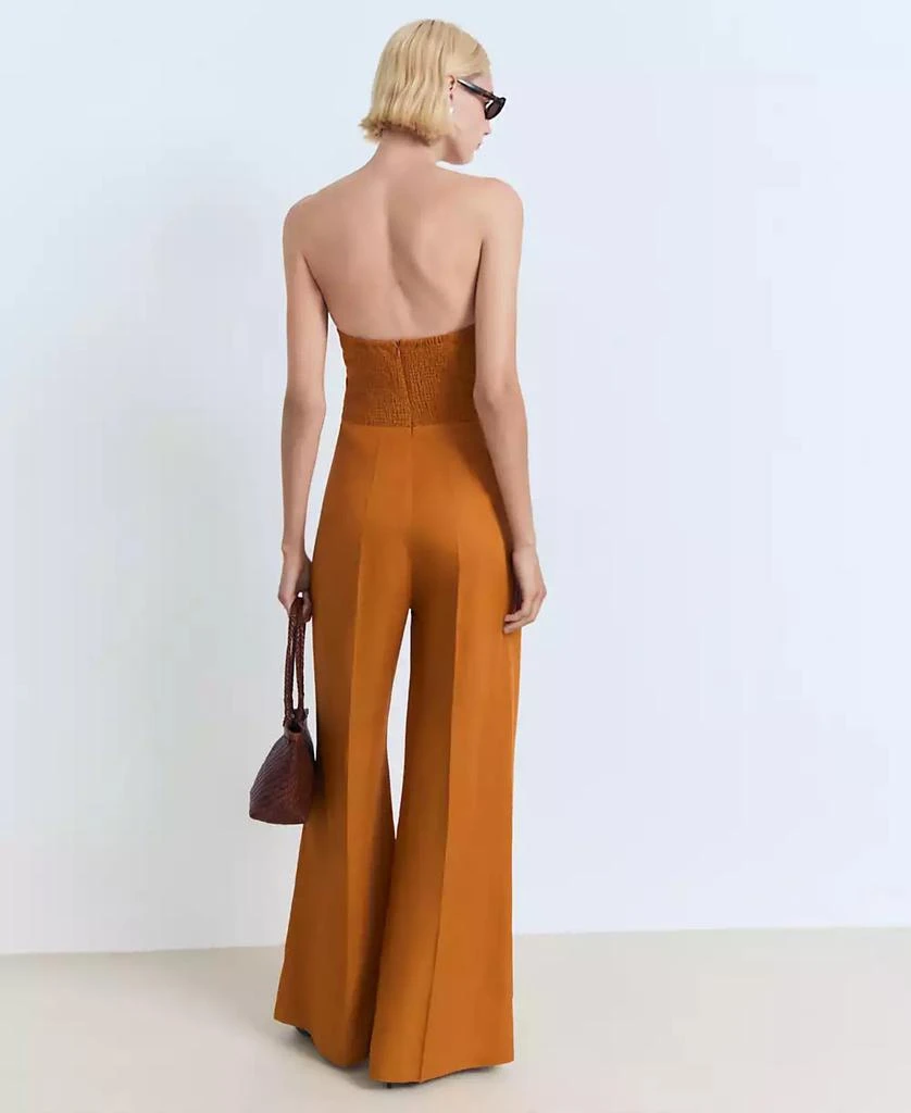 Mango Women's Linen-Blend Strapless Jumpsuit 3