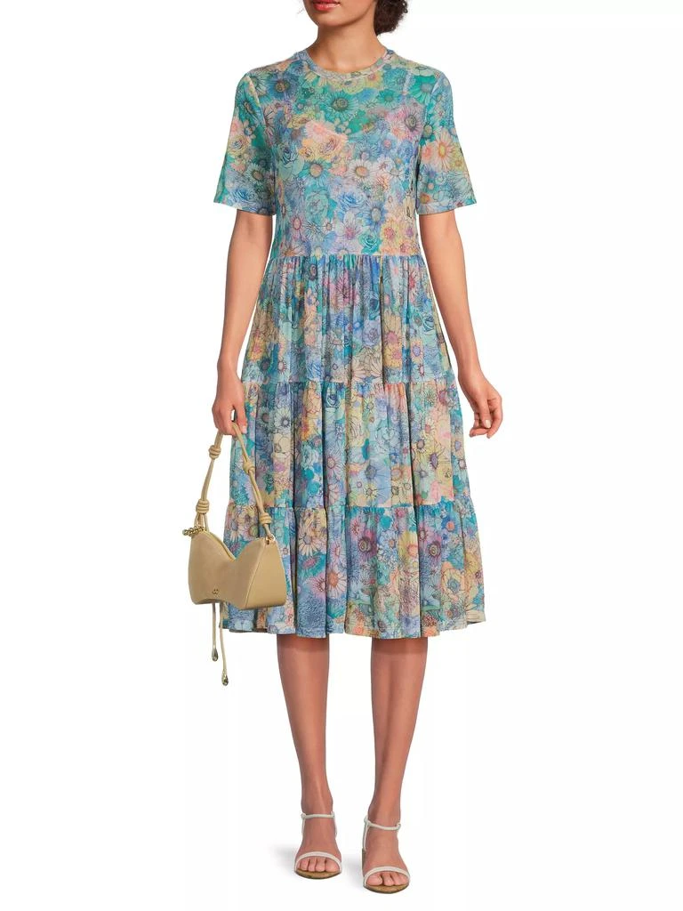 Johnny Was Mesh Tiered Slip Dress 2