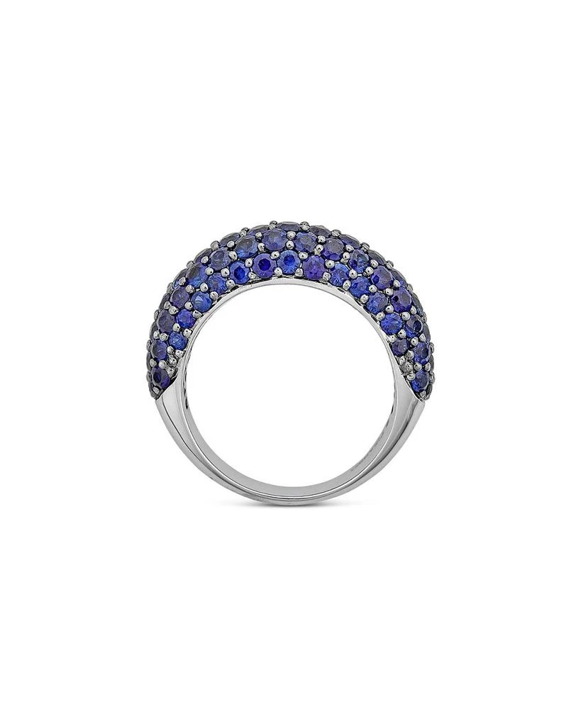 Piranesi 18K White Gold Small Dome Ring with Blue Sapphires, 3.11 tcw 2