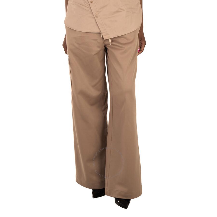 Tibi Ladies Tan Active Knit Wide Leg Pull On Pant