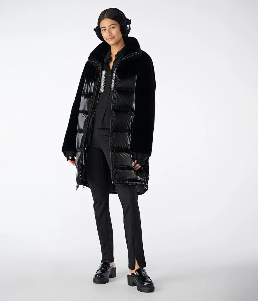 Karl Lagerfeld Paris LONG GLOSSY FAUX FUR PUFFER 4