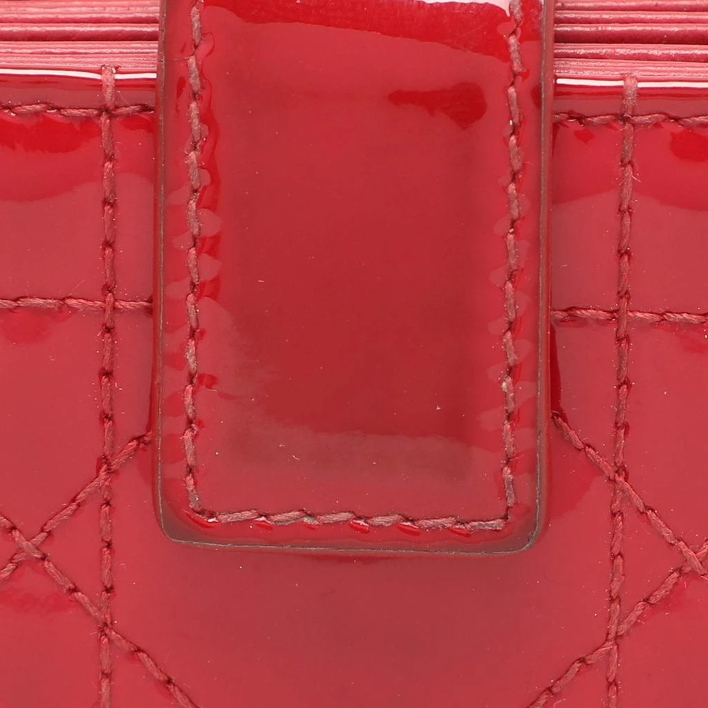 Dior Dior Red Cannage Patent Leather Lady Dior Gusset Card Case 5