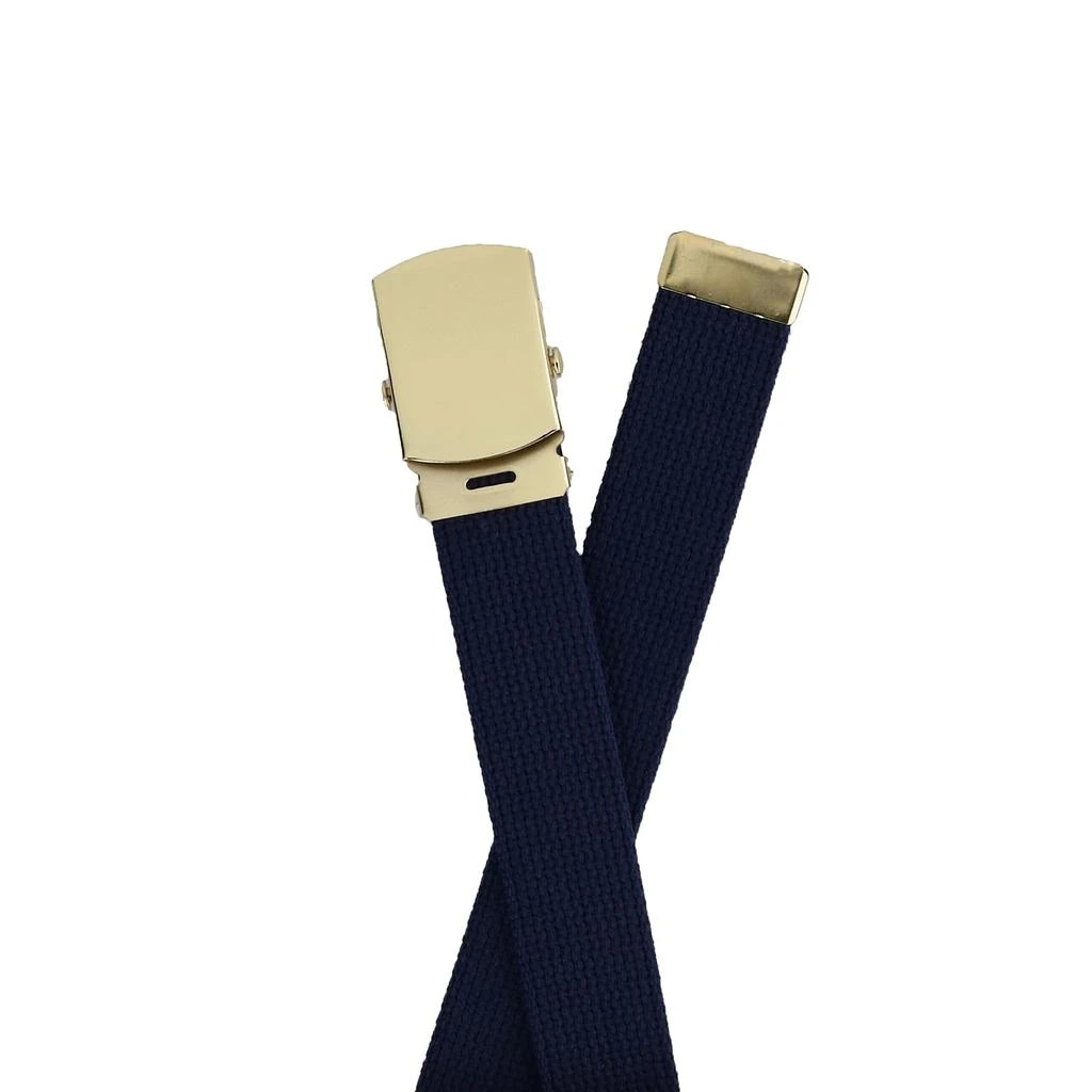 CTM Kids' Cotton Adjustable Belt with Brass Military Buckle 2