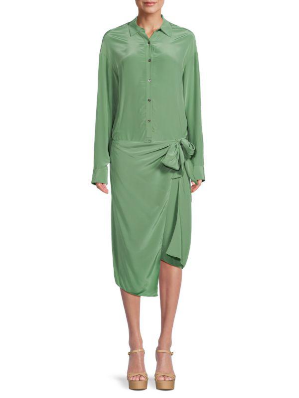 Theory Sarong Midi Shirt Dress