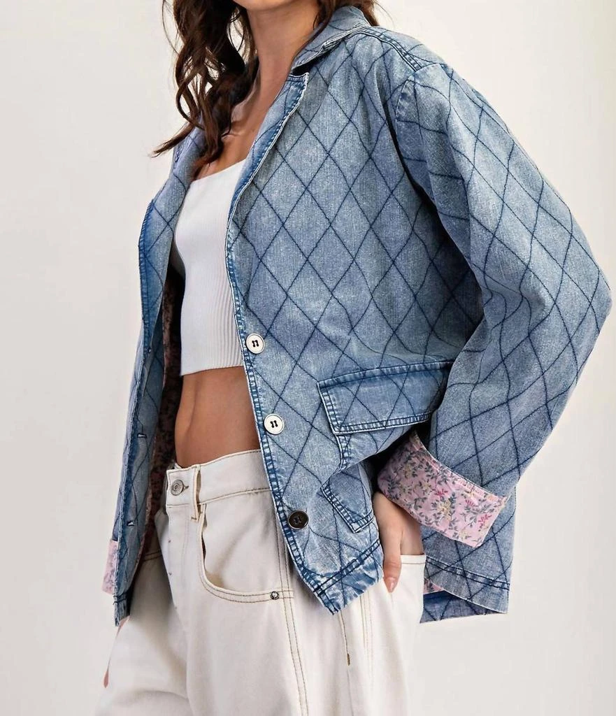 ee:some Ee:Some - Washed Denim Quilted Jacket 4