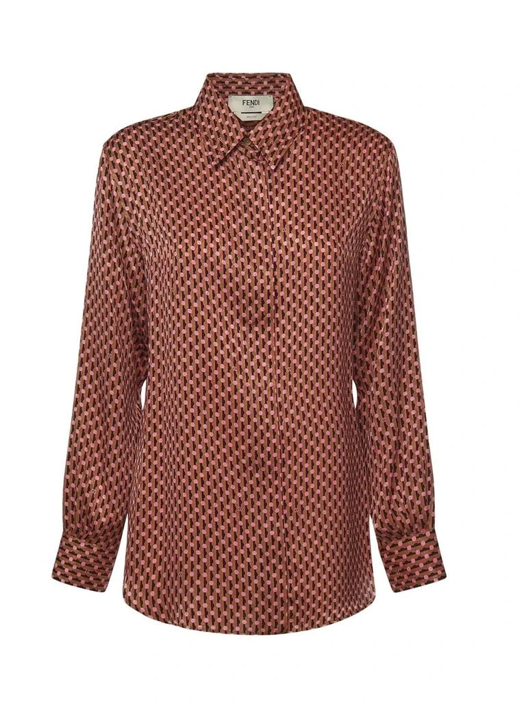 Fendi Fendi Dots Jacquard Long Sleeved Oversized Shirt 1