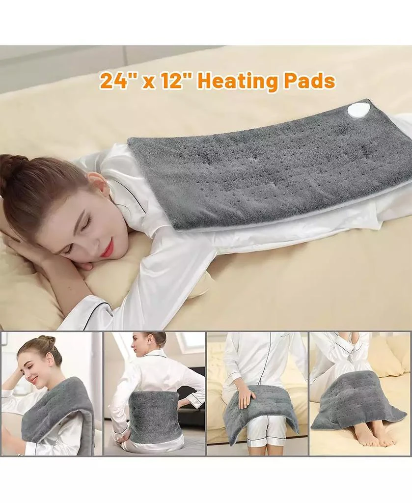 Cowin 12

x24

 Grey Weighted Electric Heating Pad for Pain Relief, Machine Washable with 3 Heat Settings ,Heating pad for Neck and Shoulder, Knee 2