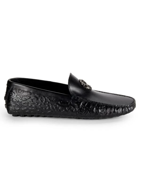 Roberto Cavalli Black Perforated Leather Driving Loafers Roberto cavalli black loafers - Gem main image 4