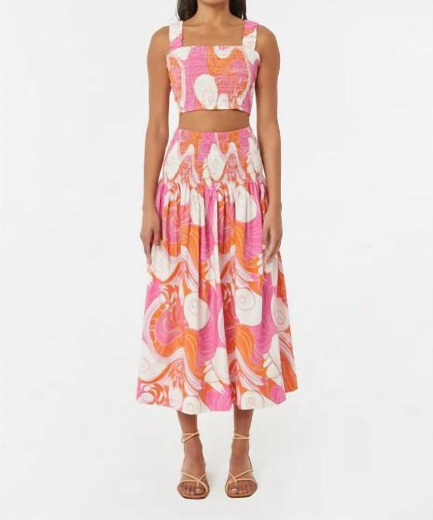 Rhode Tanya Top In Pink Deco Surf 1