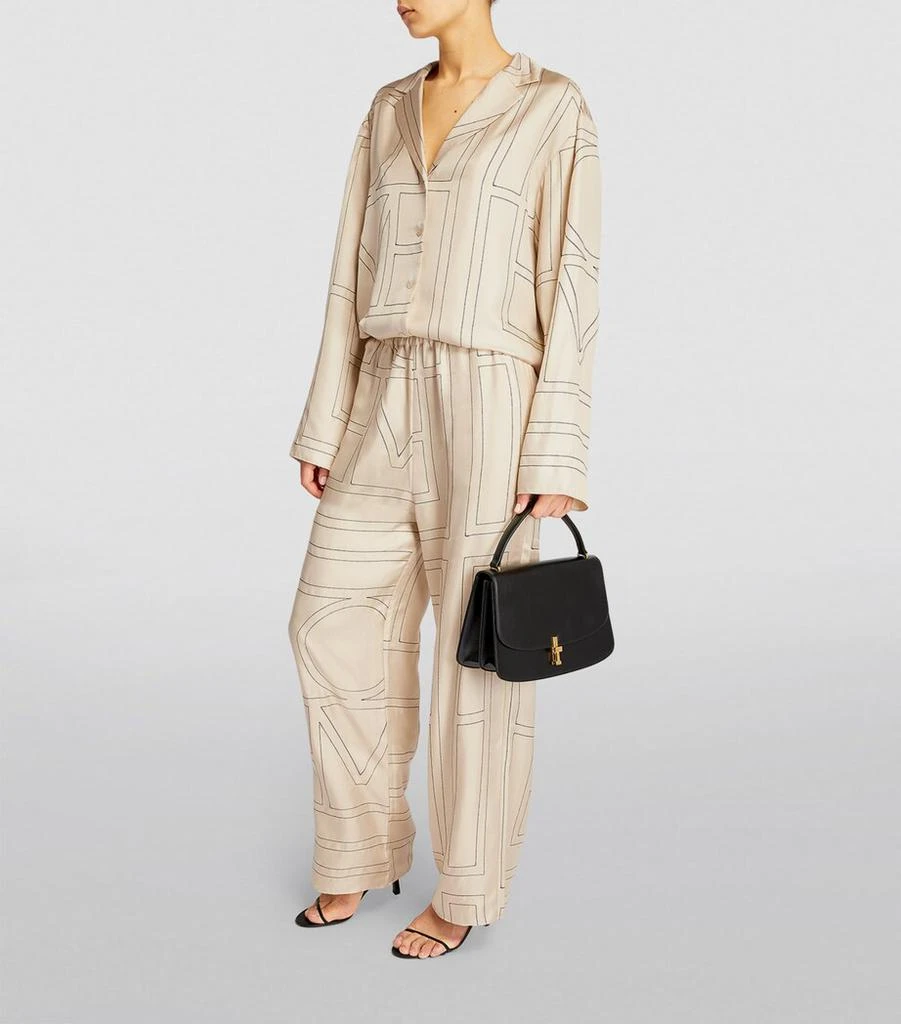 Totême Silk Monogram Trousers 2