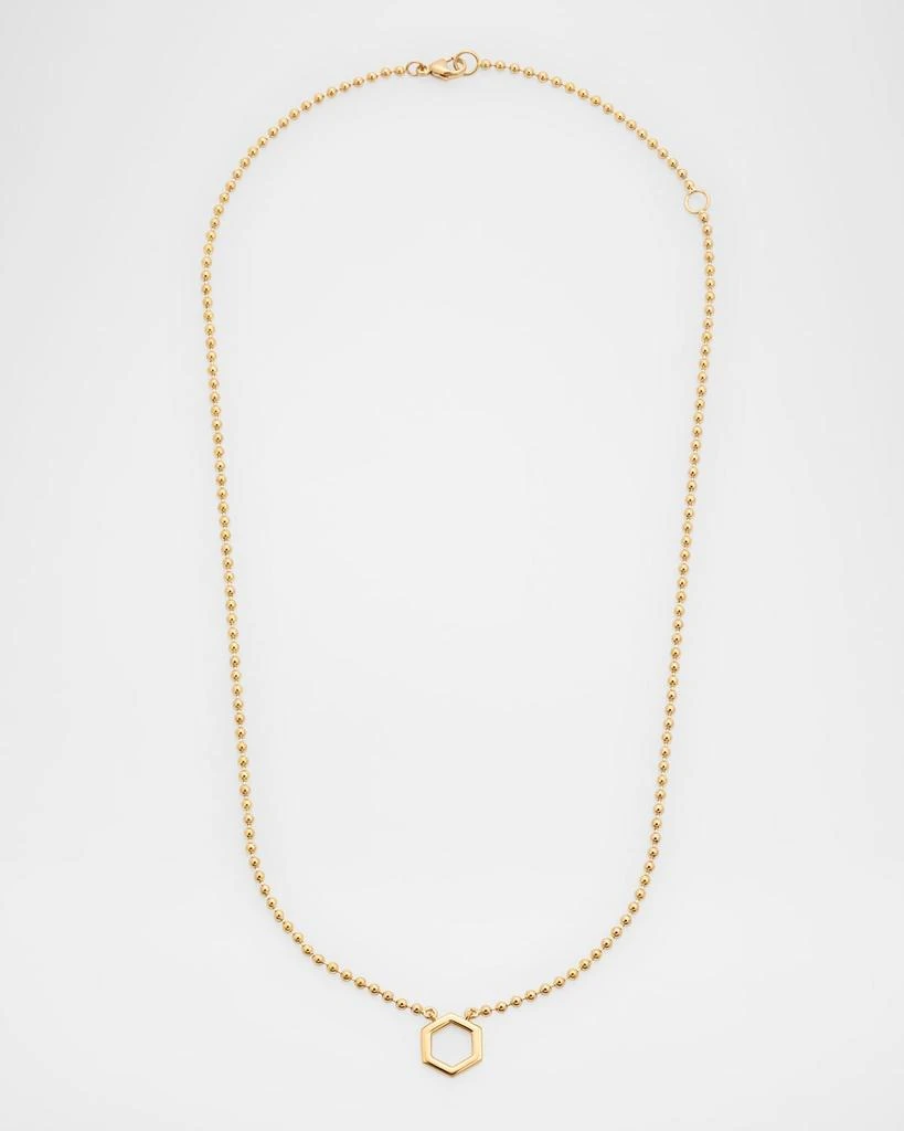 Harwell Godfrey 18K Yellow Gold Bead Hexagon Pendant Necklace