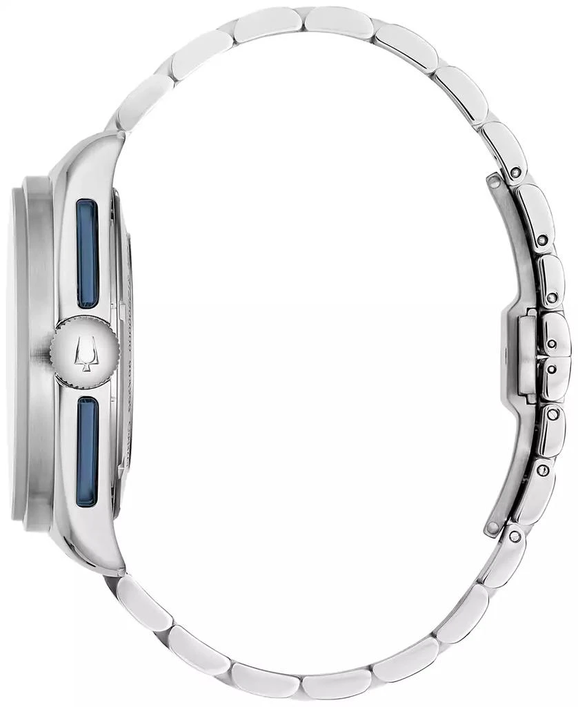 Bulova Men's Chronograph Archive Lunar Pilot Stainless Steel Bracelet Watch Box Set 44mm 5