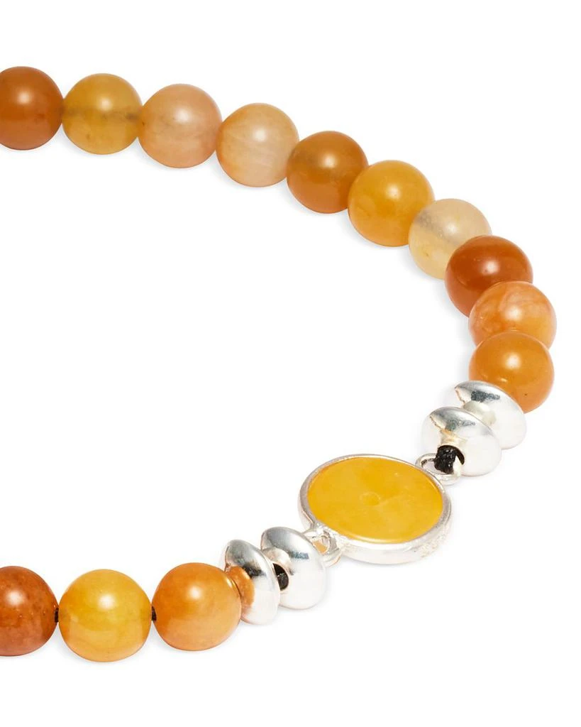 Jan Leslie Yellow Jade & Sterling Silver Beaded Medallion Bracelet 2