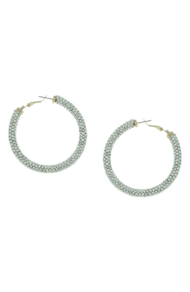 OLIVIA WELLES Carm Crystal Hoop Earrings