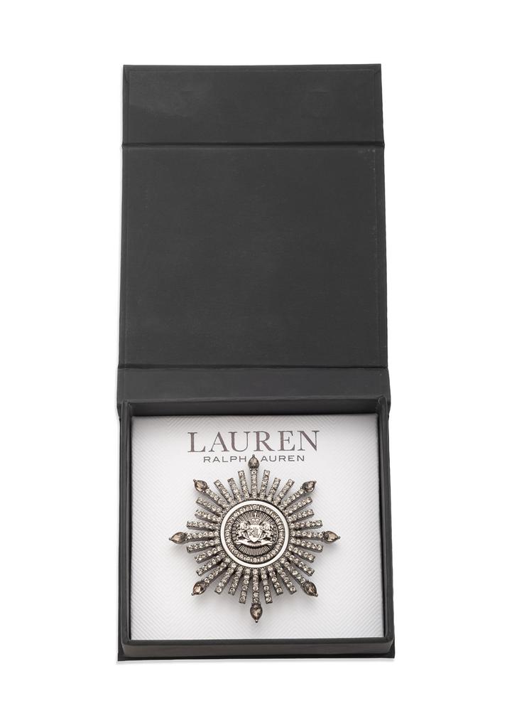 Ralph Lauren Hematite Tone Gray Crest Pin