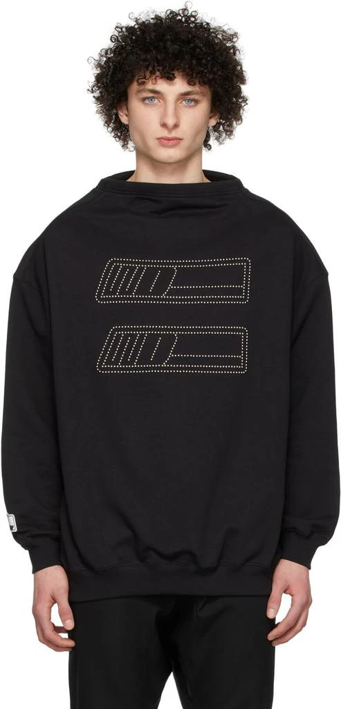 We11done Black High Boatneck Sweatshirt 1