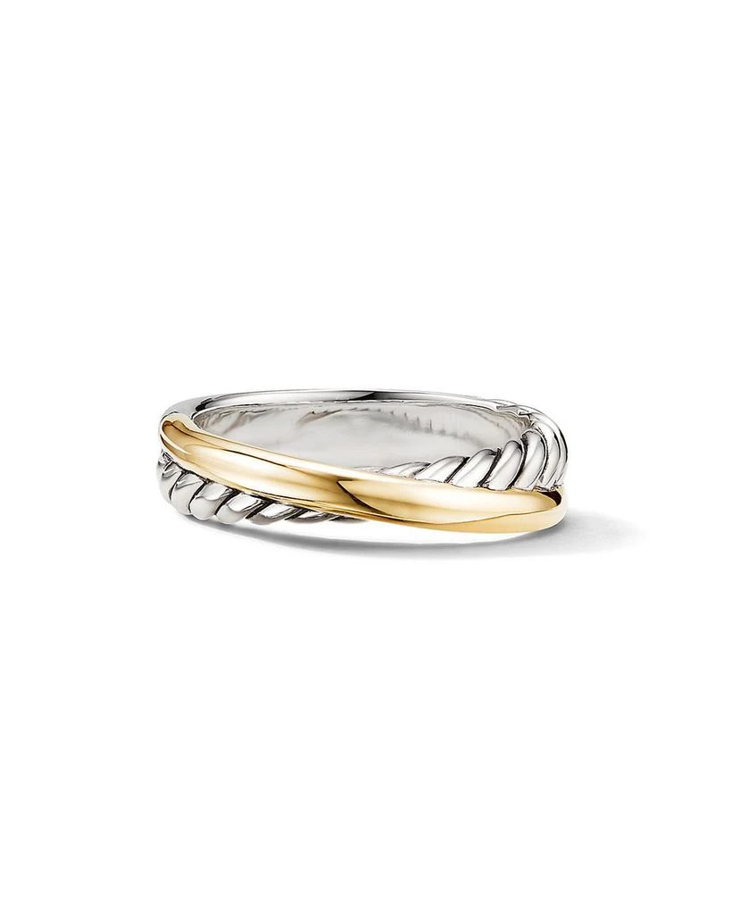 David Yurman Sterling Silver & 18K Yellow Gold Crossover Ring 5