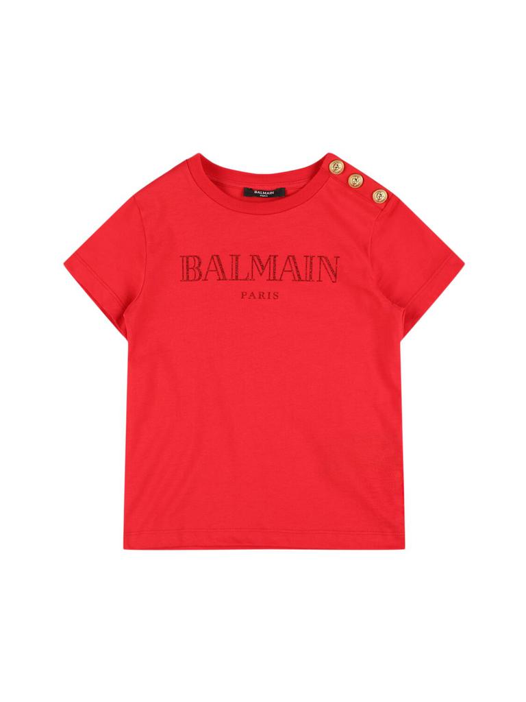 【送料&関税込】Balmain Jersey With Logo Balmain Logo Print Cotton Jersey Hoodie, Size Medium