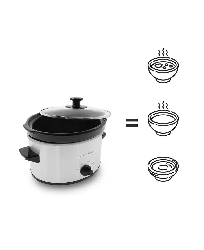 Elite Cuisine 2 Quart Oval Stainless Steel Slow Cooker 5
