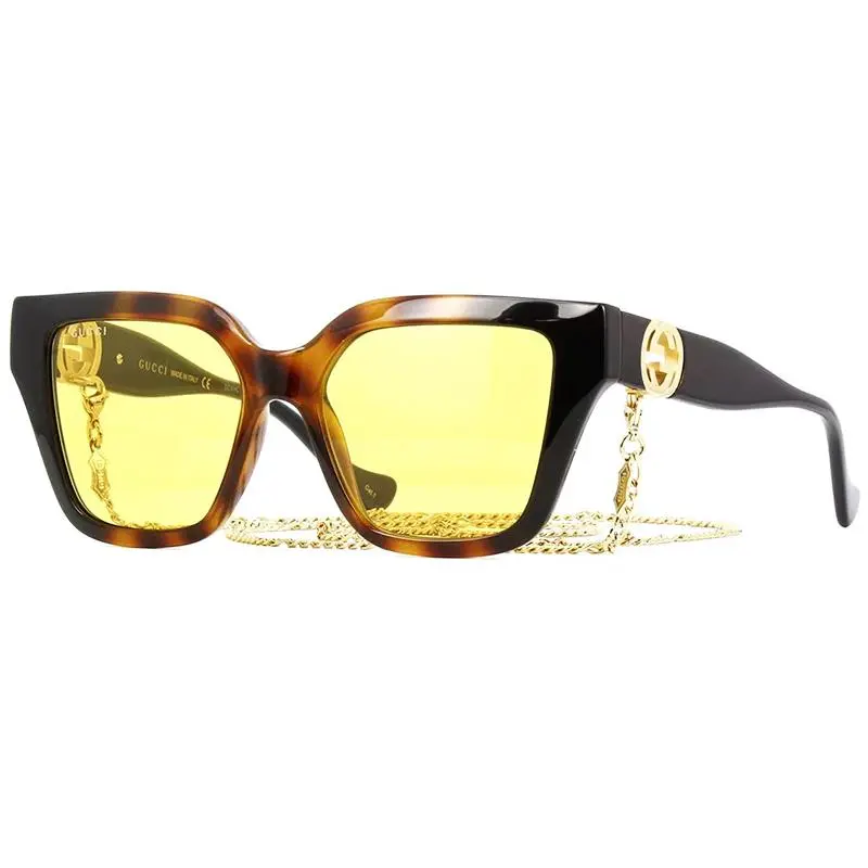 Gucci Gucci -GG1023S-004 Women\'s Sunglasses Havana/Black/Yellow 2