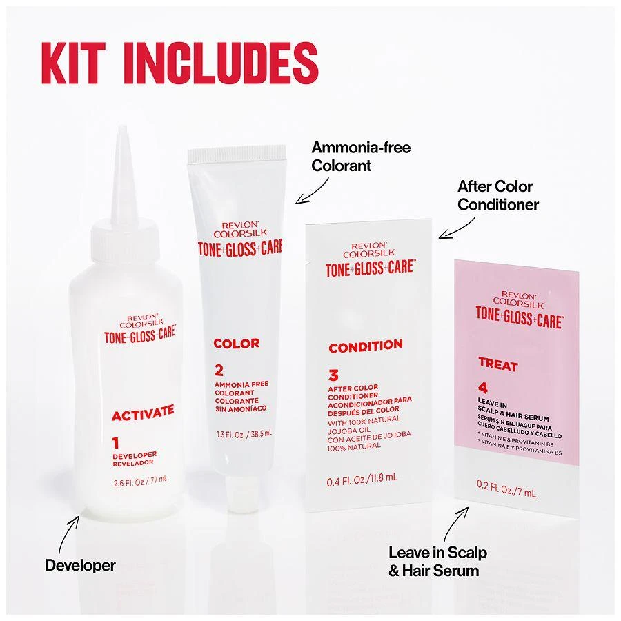 Revlon ColorSilk Tone + Gloss + Care Demi-Permanent Hair Color 7