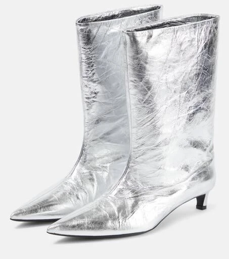 Jil Sander Metallic leather ankle boots 5