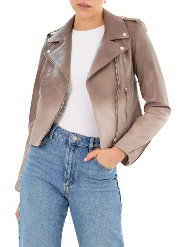 LaMarque Donna Lambskin Leather Biker Jacket 6