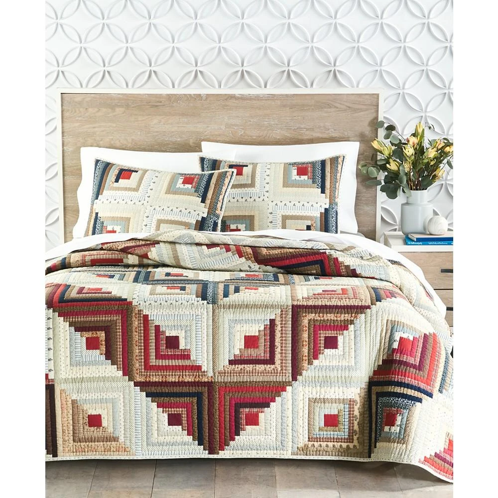 Charter Club Log Cabin Artisan Cotton Quilt, Full/Queen, Created for Macy's 1