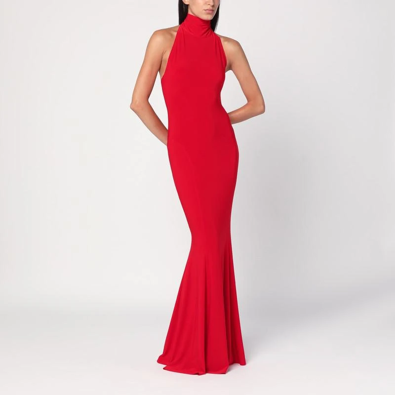 Norma Kamali Red turtleneck mermaid dress 1