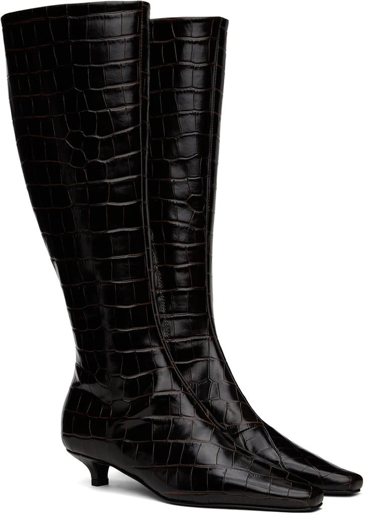 Totême Brown 'The Slim' Knee-High Boots 4
